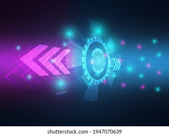 ilustración vectorial de la transmisión de datos de alta tecnología de tecnología abstracta
