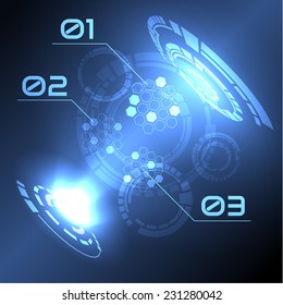 Abstract technology hud background. Vector eps10. 