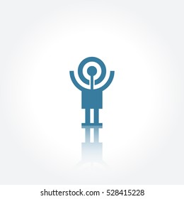 Abstract technology icon. Communication logo. Technology futuristic element .