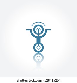 Abstract technology icon. Communication logo. Technology futuristic element.