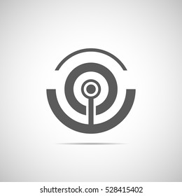 Abstract technology icon. Communication logo. Technology futuristic element.