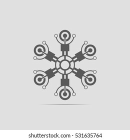 Abstract technology icon. Communication logo. Technology futuristic element.