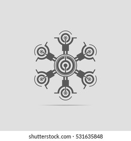 Abstract technology icon. Communication logo. Technology futuristic element.