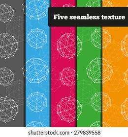 Abstract technology illustration, perspective geometric unusual asymmetric object. Vector geometric seamless texture.