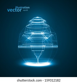 Abstract technology illustration, vector stylish concept eps10