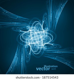 Abstract technology illustration, vector stylish concept eps10