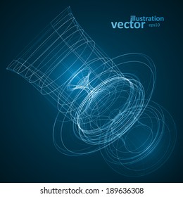 Abstract technology illustration, vector stylish concept eps10