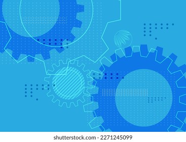 Abstract technology industry mechanical hardware. Technician digital engineering background and cog graphic vector