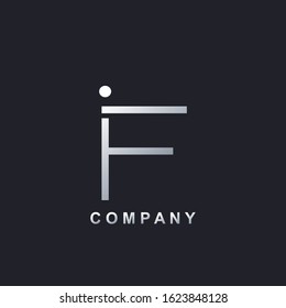 Abstract Technology Initial I and F, IF  Logo Vector Design for  technology business and company identity.