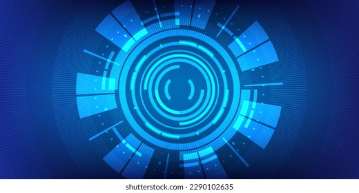 Abstract technology innovation circle with laser beam, sci-fi concept background.