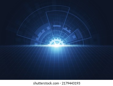 Abstract technology innovation communication concept digital blue design background. Vector illustration