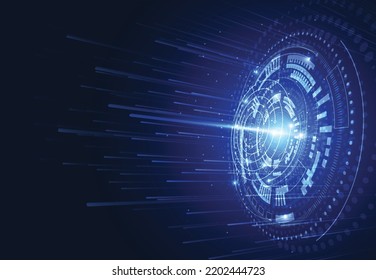 Resumen del concepto de comunicación de la innovación tecnológica de fondo de diseño azul digital. Ilustración del vector