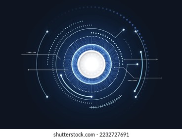 Abstraktes technologisches Innovationskonzept, digitaler blauer Designhintergrund. Vektorgrafik