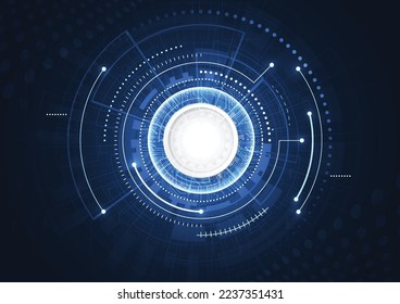 Resumen del concepto de comunicación de la innovación tecnológica de fondo de diseño azul digital. Ilustración del vector