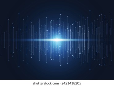 Resumen del concepto de comunicación de la innovación tecnológica de fondo de diseño azul digital. Ilustración del vector