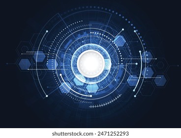 Abstract technology innovation communication concept digital blue design background. Vector illustration