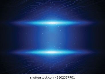 Abstract technology innovation communication concept digital blue design background. Vector illustration
