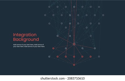 Abstract technology Integration background. Futuristic hi-tech chaotic circuit board. Vector Illustration for business, social media, banners, website, whitepapers in the dark background color.