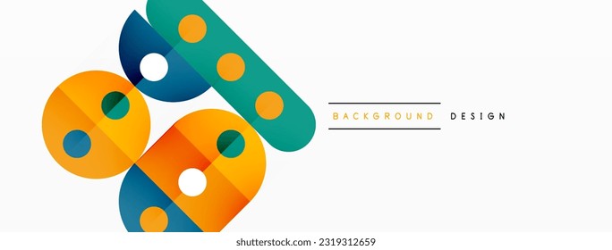 Abstract technology landing page background with circles and round elements. Creative concept for business, technology, science or print design