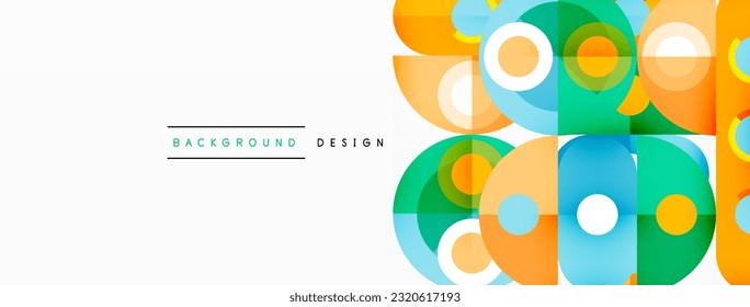 Abstract technology landing page background with circles and round elements. Creative concept for business, technology, science or print design