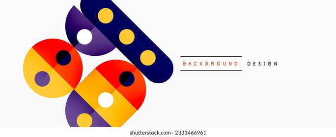 Abstract technology landing page background with circles and round elements. Creative concept for business, technology, science or print design