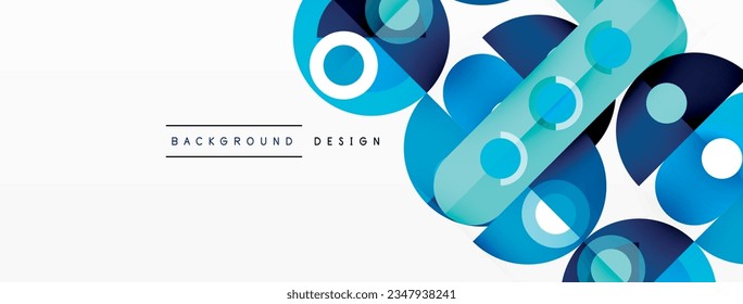 Abstract technology landing page background with circles and round elements. Creative concept for business, technology, science or print design