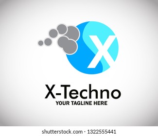 Abstract Technology Letter Logo for Electronic and technology Company - Vector