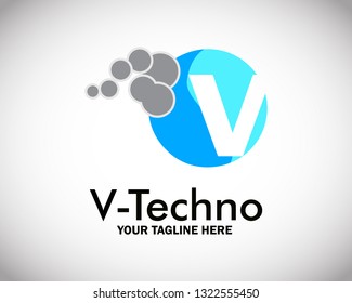 Abstract Technology Letter Logo for Electronic and technology Company - Vector