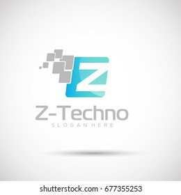 Abstract Technology Letter Logo for Electronic and technology Company