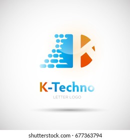 Abstract Technology Letter Logo for Electronic and technology Company