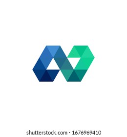 plantilla de logotipo de letra de tecnología abstracta N
