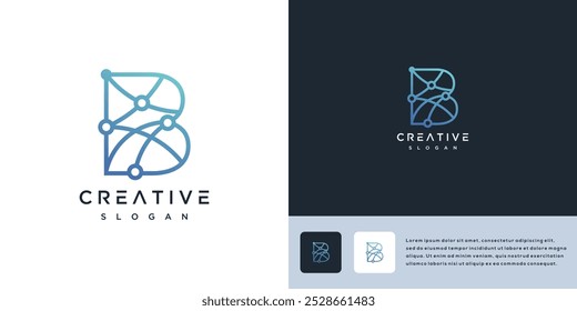 Letra de tecnología Abstractas Una Ilustración vectorial de logotipo de signo.	