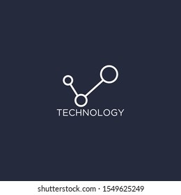 Abstract technology letter V logo design template.