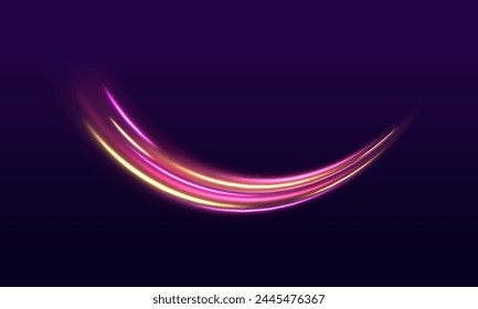 tecnología Abstractas líneas de luz. efecto de líneas espirales brillantes color neón fondo de líneas brillantes, efecto de rastros de luz de alta velocidad. tráfico dinámico de transmisión de datos de alta velocidad.	
