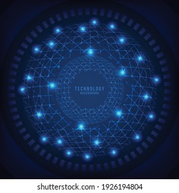 Resumen de la tecnología línea azul sistema de estructura de la plantilla de conexión a internet. La superposición de un nuevo diseño con luces provoca el fondo. vector de ilustración