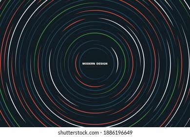 Abstrakter Technologiekreis aus geometrisch überlappenden Abdeckungen. Farbiges Design des mittleren Kopienraums von Text-Design-Hintergrund. Vektorgrafik 
