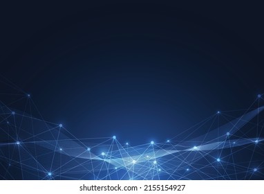 Resumen de líneas tecnológicas y puntos de fondo de conexión. Diseño geométrico. Ilustración del vector