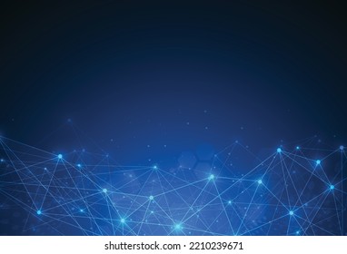 Abstract technology lines and dots connection background. Geometric design. Vector illustration