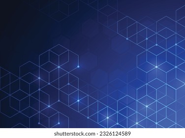 Abstract technology lines and dots connection background. Geometric design. Vector illustration