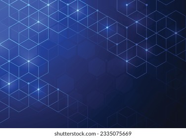 Abstract technology lines and dots connection background. Geometric design. Vector illustration