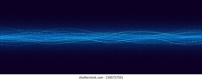 Abstract Technology Lines Illustration. Fast Moving Lines Digital Effect. Science or Technology Vector Background.