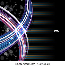Abstract technology lines on dark vector background