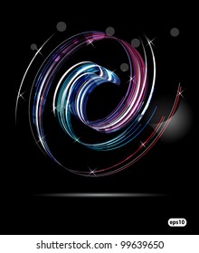 Abstract technology lines on dark vector background