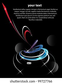 Abstract technology lines on dark vector background