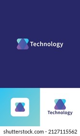 abstract technology logo with color gradation, very futuristic and sophisticated