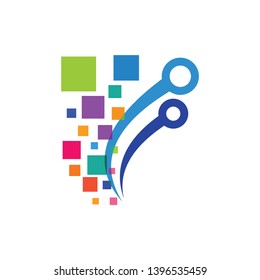 Abstract technology logo , colorful tech, logo template