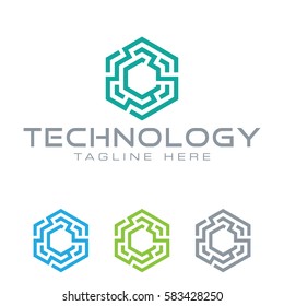 Abstract technology logo design 