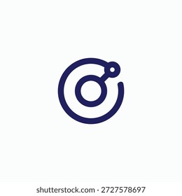 Abstrato tecnologia logotipo design com uma forma circular e conexão