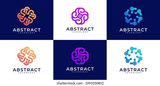 abstract technology logo design collection