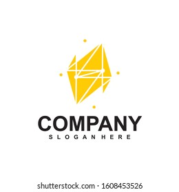 Abstract technology logo, design concept, emblem, icon, flat logotype element for template.